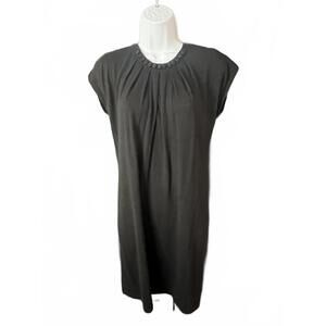Y2K Barneys New York CO-OP Black Gathered Neck Dress - Chic & Minimalist